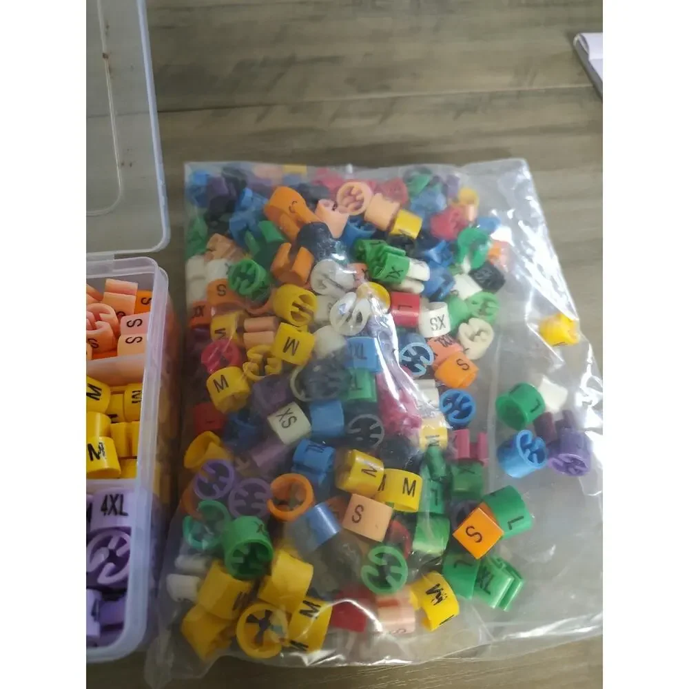 Clothes Hanger Size Tags Color Coded Markers XXS - 4XL Retail Store Yard Sale